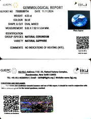 4.03/CT Natural Blue Sapphire with Govt Lab Certificate-12210